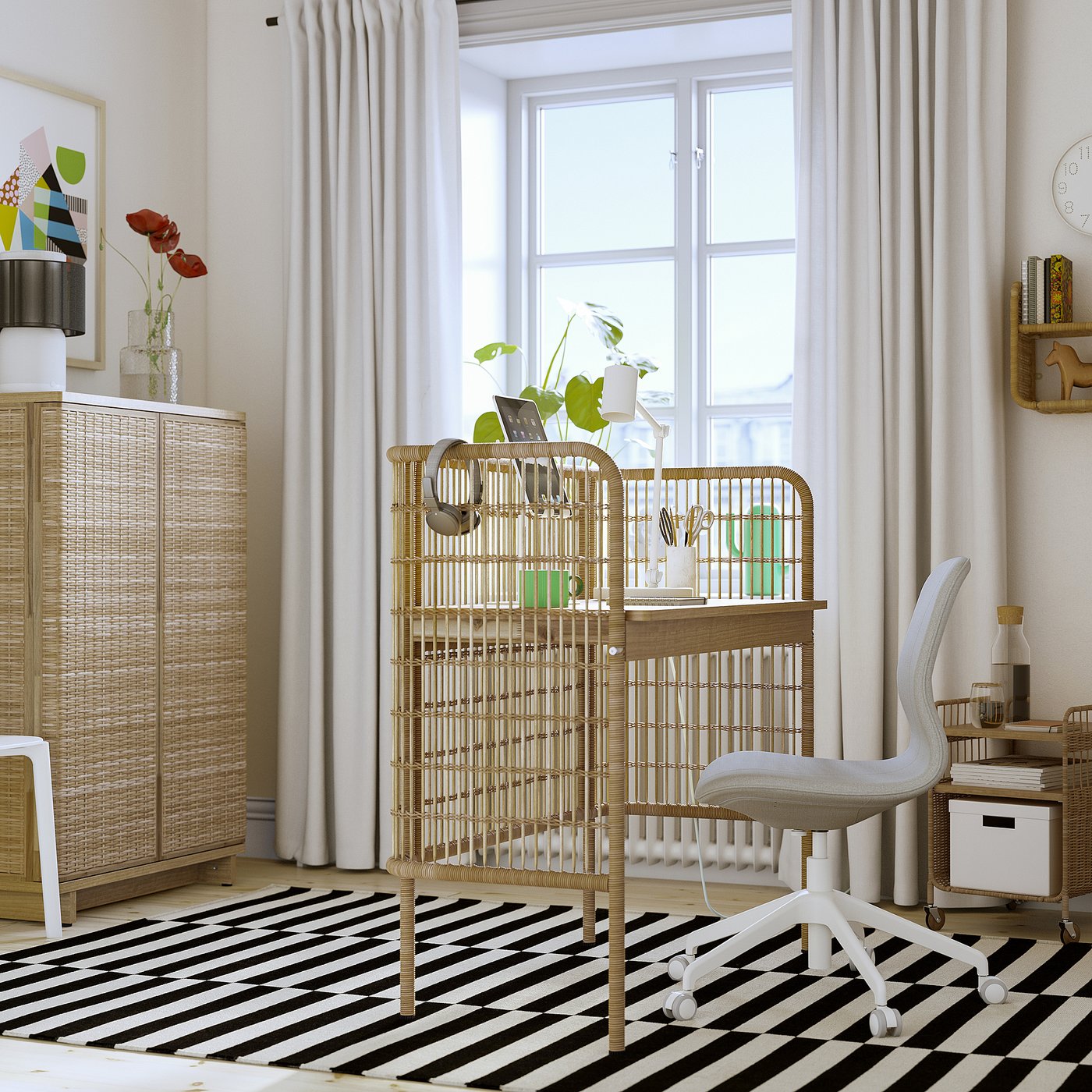 FRYKSÅS フリークソース デスク, 籐, 110x54 cm - IKEA