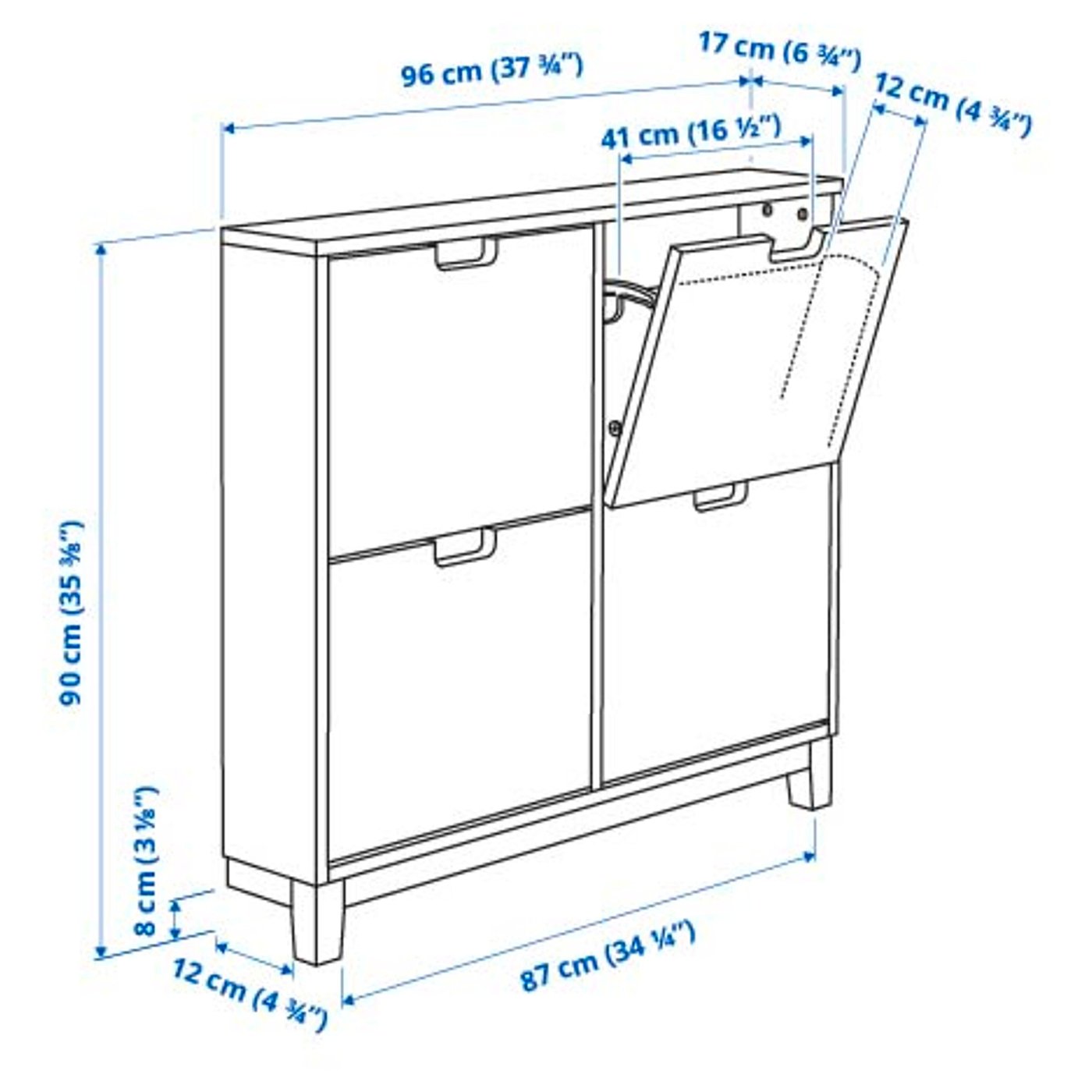 STÄLL ステル シューズボックス2段×2, ホワイト, 96x17x90 cm - IKEA