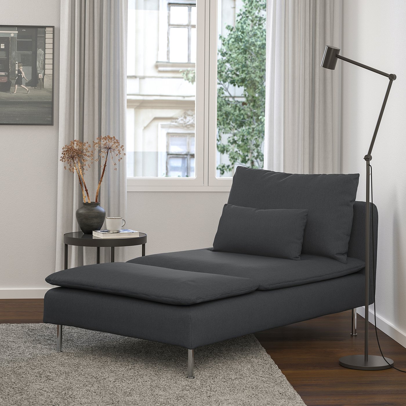 SÖDERHAMN ソーデルハムン 寝椅子, フリードトゥナ ダークグレー - IKEA
