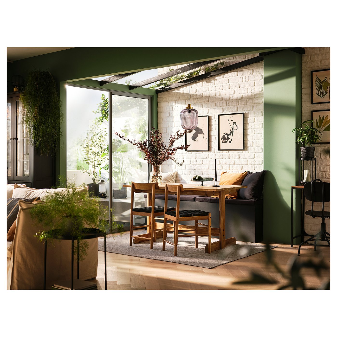 NACKANÄS table, acacia, 551/8x297/8