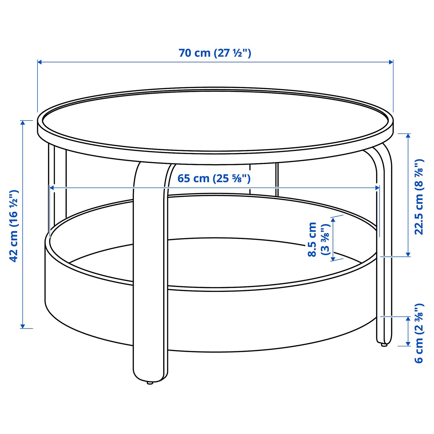 BORGEBY coffee table, birch veneer, 271/2