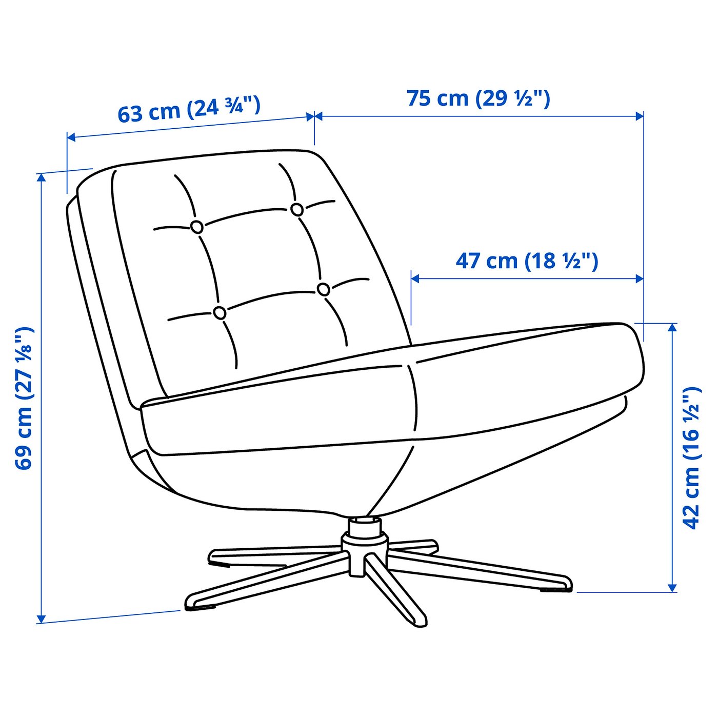 DYVLINGE swivel chair, Kelinge green - IKEA