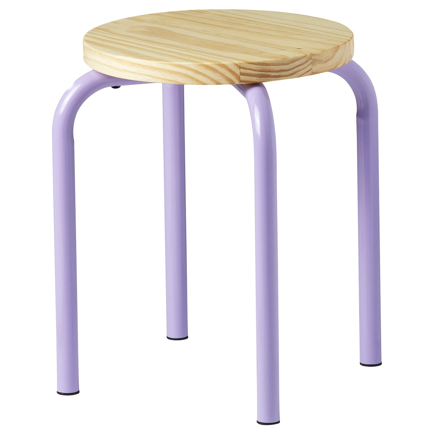DOMSTEN stool, lilac/pine - IKEA