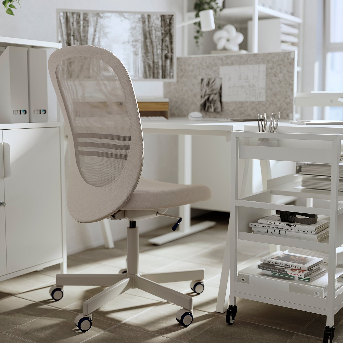 FLINTAN office chair, beige - IKEA