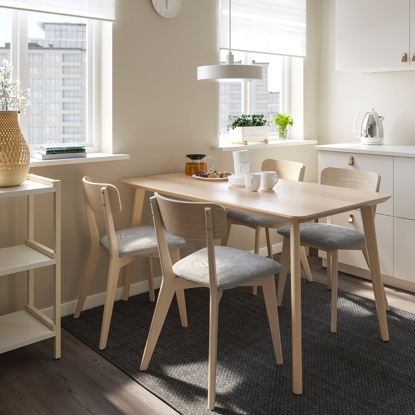 LISABO table, ash veneer, 551/8x303/4