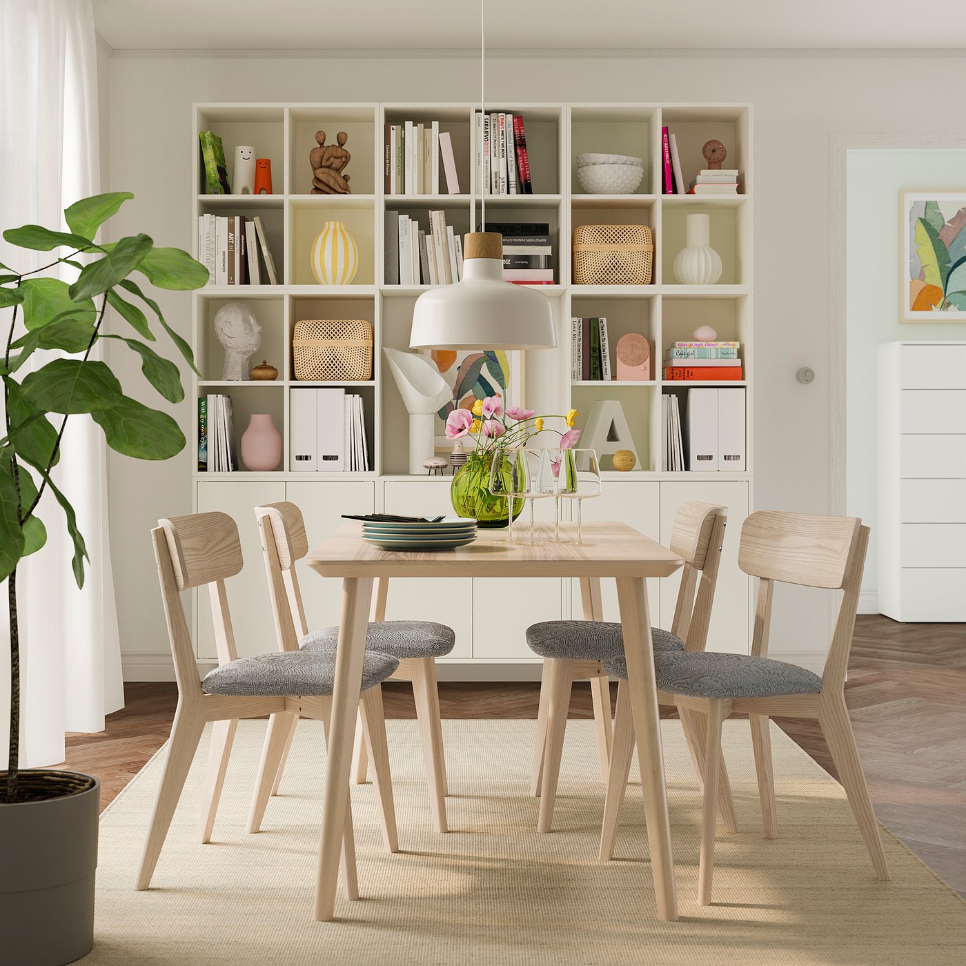 LISABO table, ash veneer, 551/8x303/4
