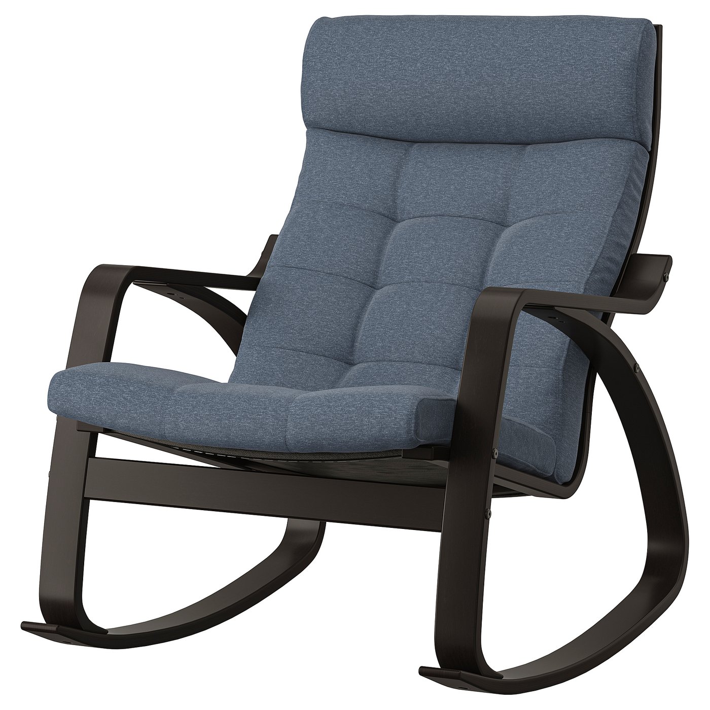 POÄNG rocking chair, black-brown/Skiftebo dark gray - IKEA