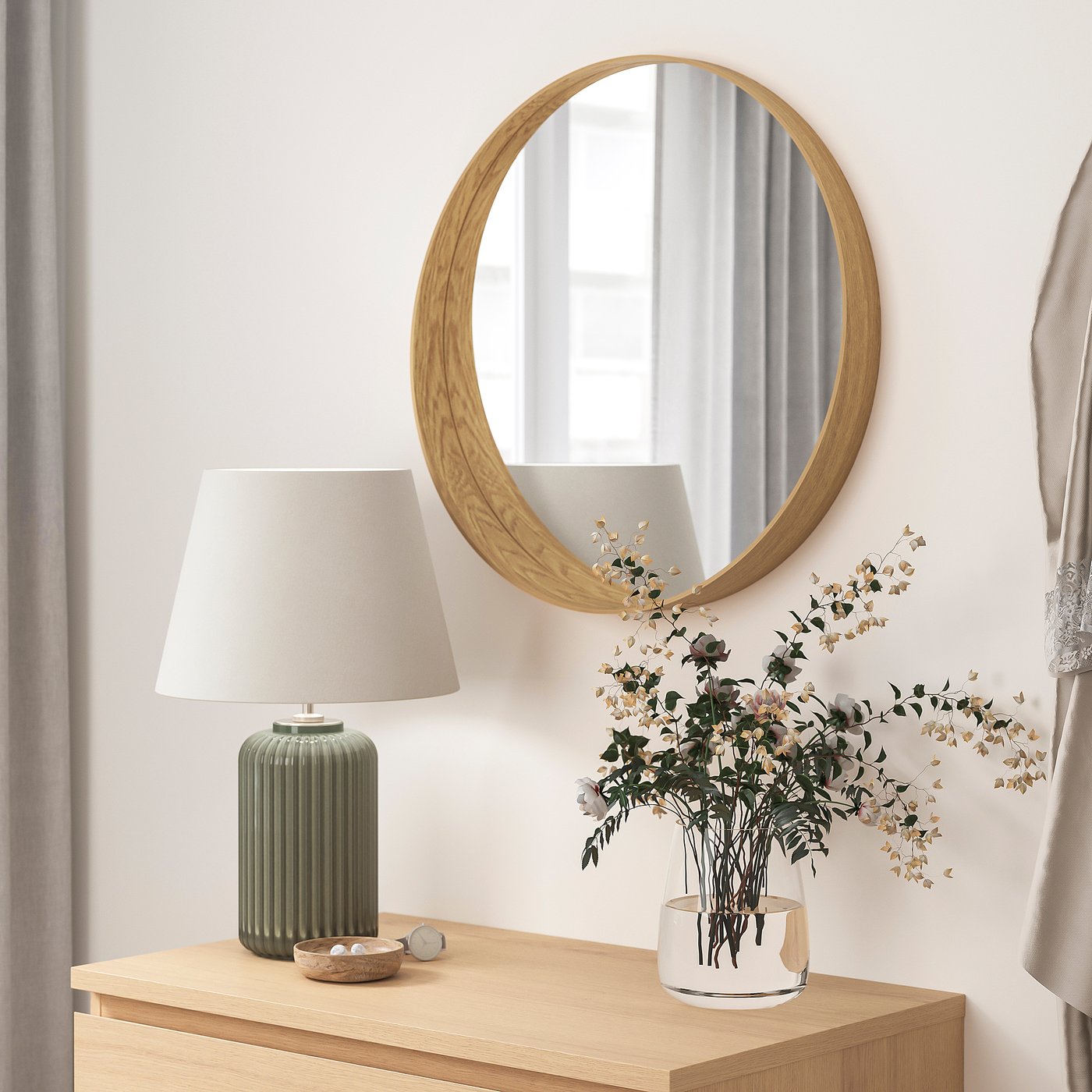STOCKHOLM mirror, oak veneer, 235/8