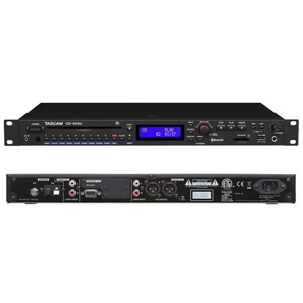 TASCAM CD-400U (1Uラックタイプ・CDプレーヤー)(Bluetooth / AM・FM