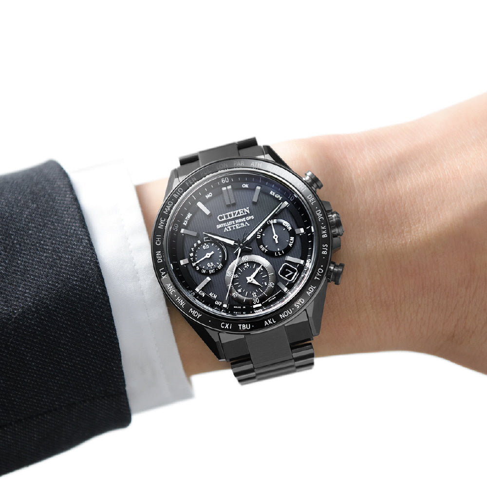 Citizen Men's ATTESA ACT Line Black Titanium Series Eco-Drive GPS