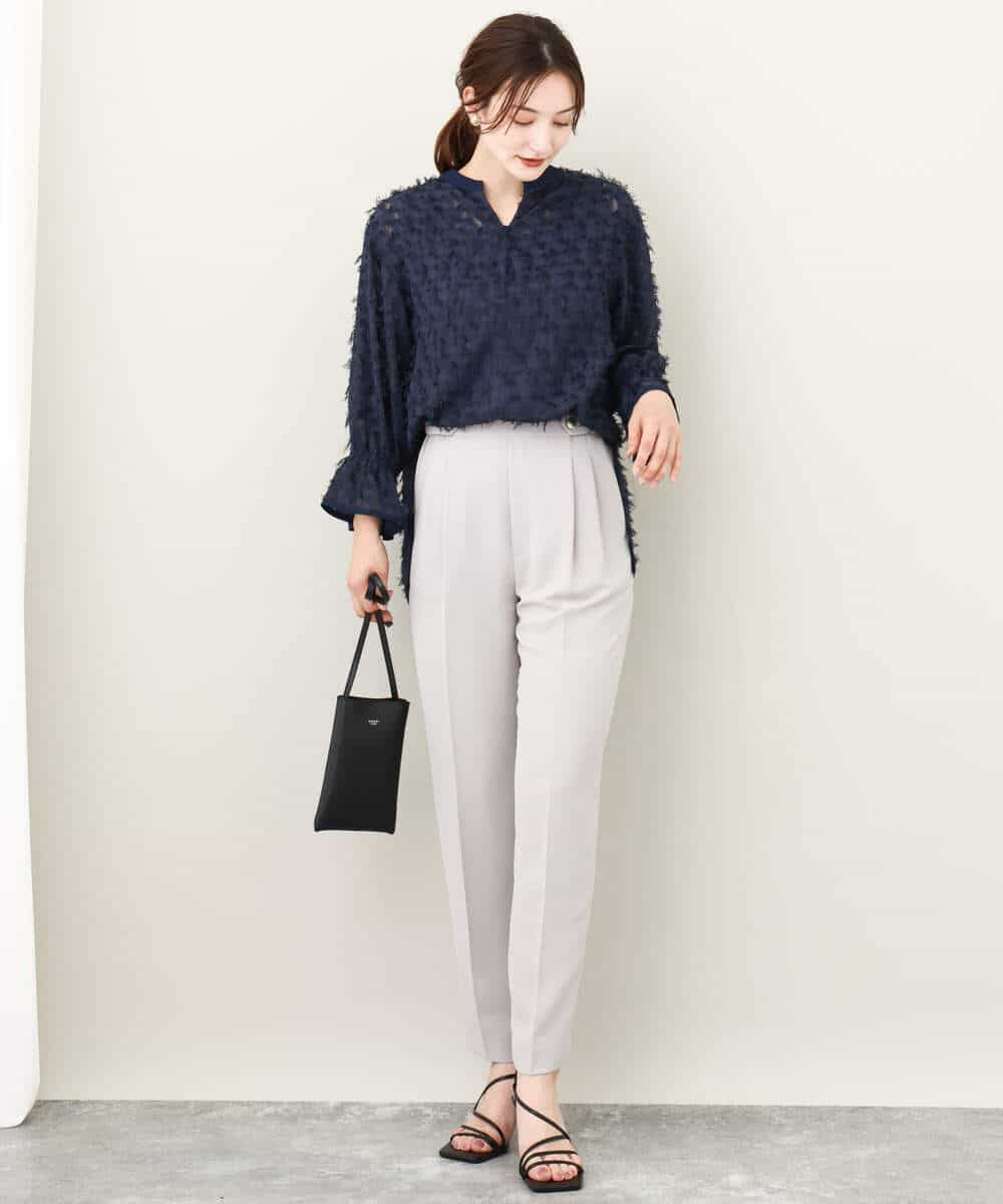 フリンジカットジャガードブラウス/洗える(ブラウス・シャツ) | MK