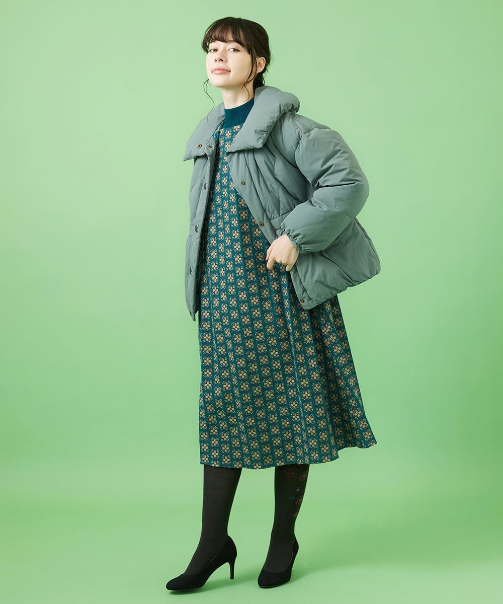 Rosa salmon フラワー総刺繍ノースリーブワンピース(ワンピース