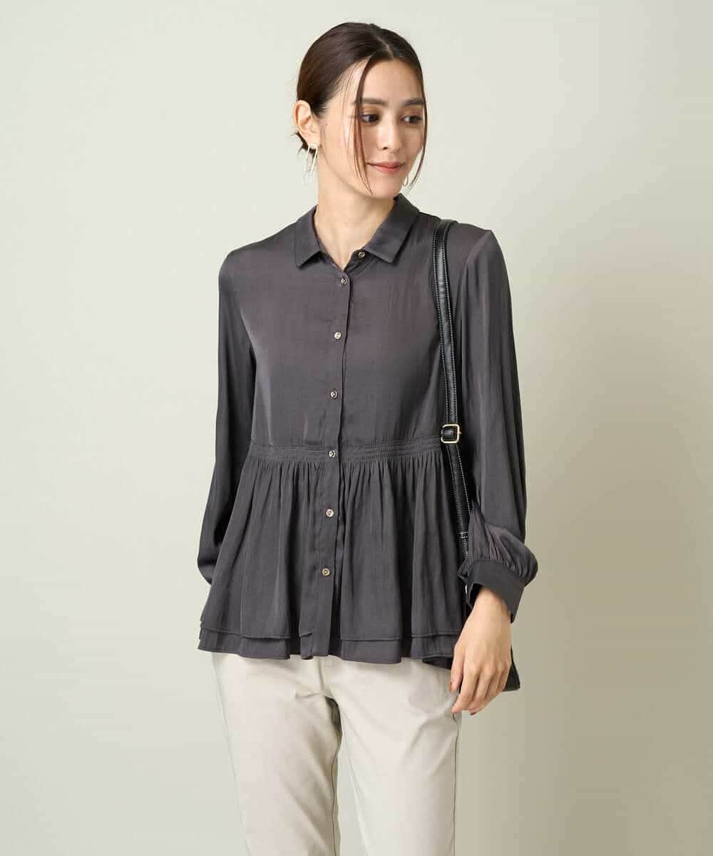 サテンウエストギャザーブラウス(ブラウス・シャツ) | a.v.v(アー
