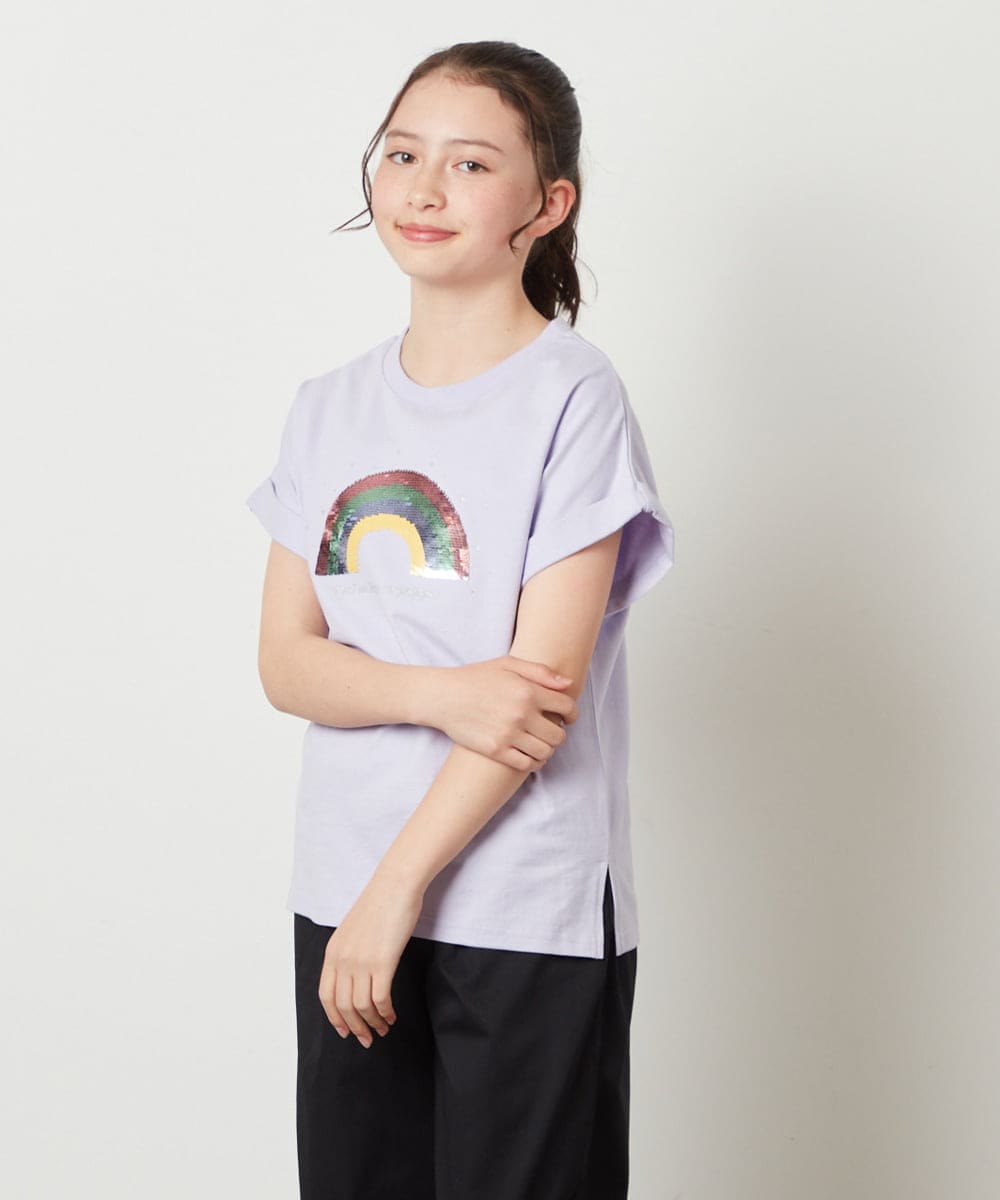160]スパンコールTシャツ(カットソー・Tシャツ) | a.v.v KIDS(アー