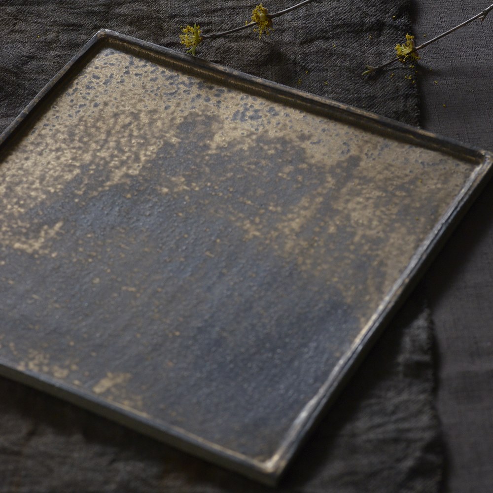 水野幸一｜銅彩釉 正角四方縁 大皿｜作家の器と暮らす。IVORY