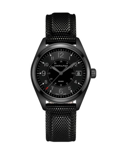 ハミルトン純正ベルト/20mmカーキフィールド用ブラックラバーベルト