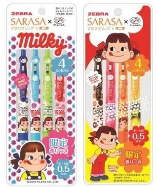 数量限定ペコちゃんボールペンお菓子の香りもついたゼブラ「サラサ