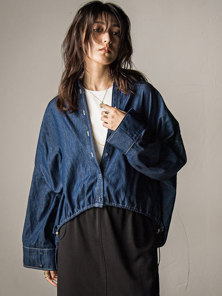 WEB限定】ドロストクロップドデニムシャツ≪洗濯機で洗える≫ | MAYSON