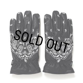 CHALLENGER/BANDANA LEATHER GLOVE（BLACK）［バンダナレザーグローブ