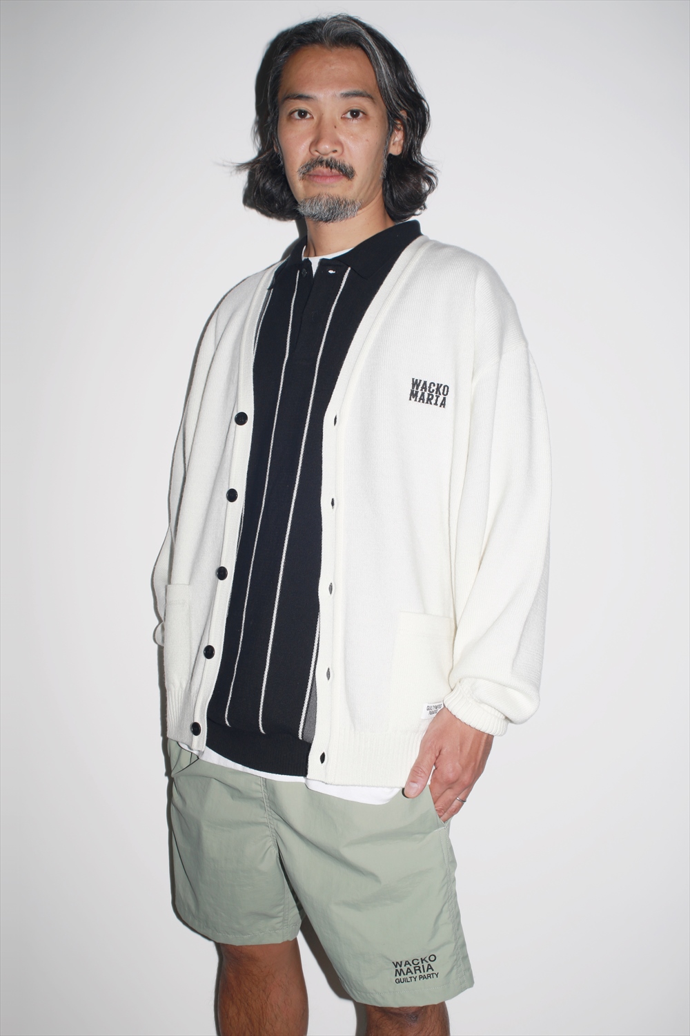 WACKO MARIA/CLASSIC KNIT CARDIGAN（GREEN）［クラシックニット