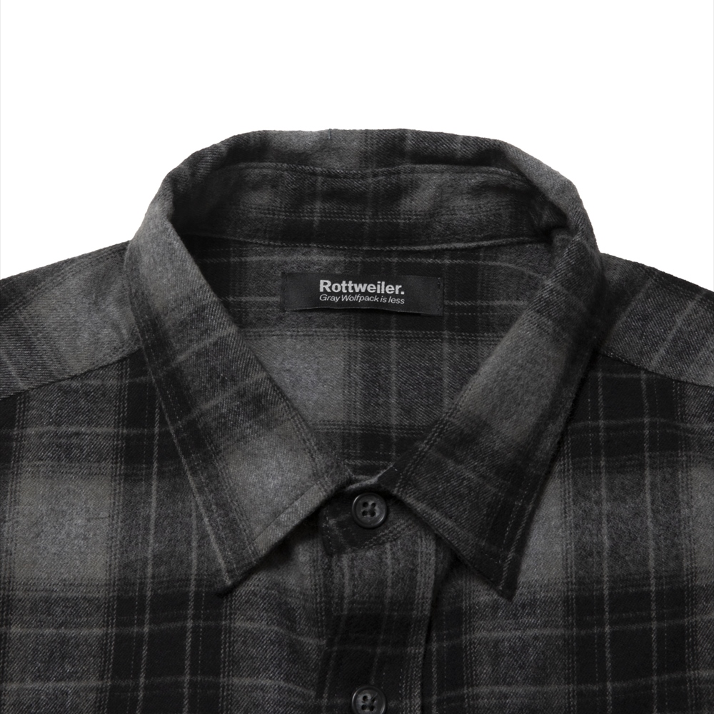 ROTTWEILER/R9 NEL CHECK SHIRT（BLACK）［ネルチェックシャツ-24秋冬