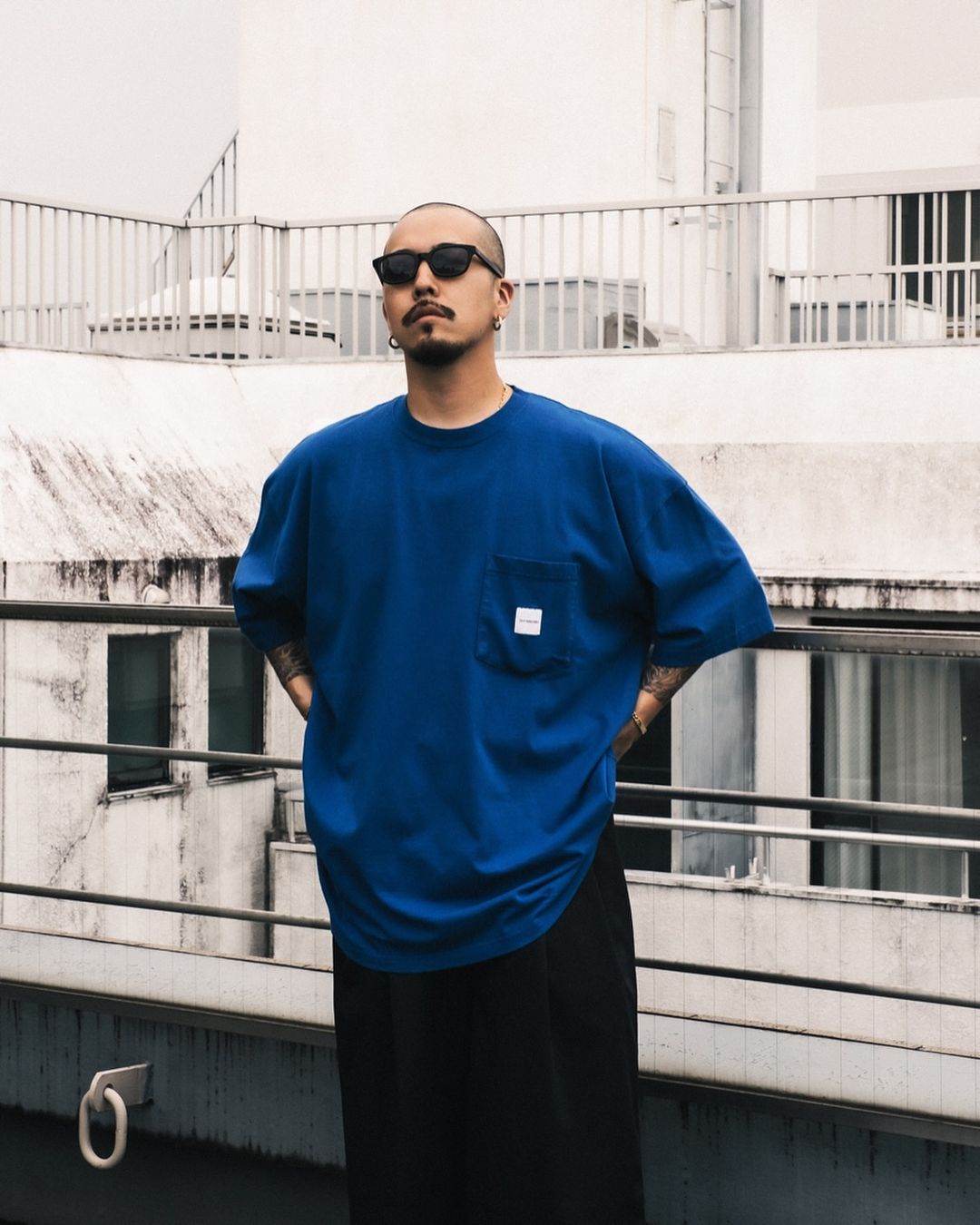 COOTIE PRODUCTIONS/Garment Dyed Error Fit S/S Tee（Blue）［エラー
