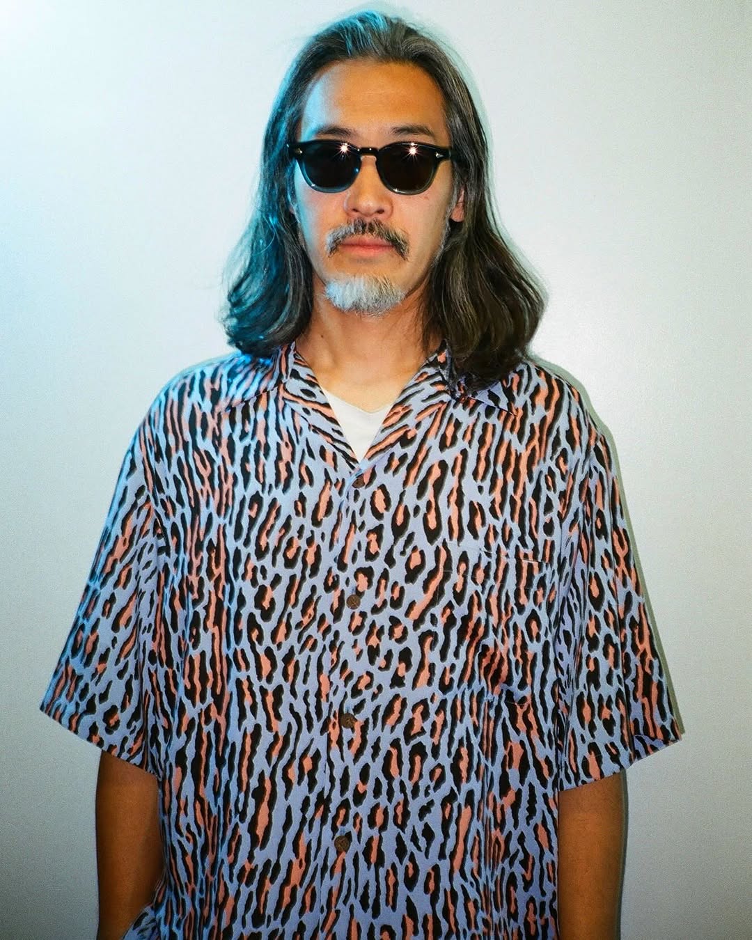 WACKO MARIA/LEOPARD HAWAIIAN SHIRT（BLUE）［レオパードハワイアン