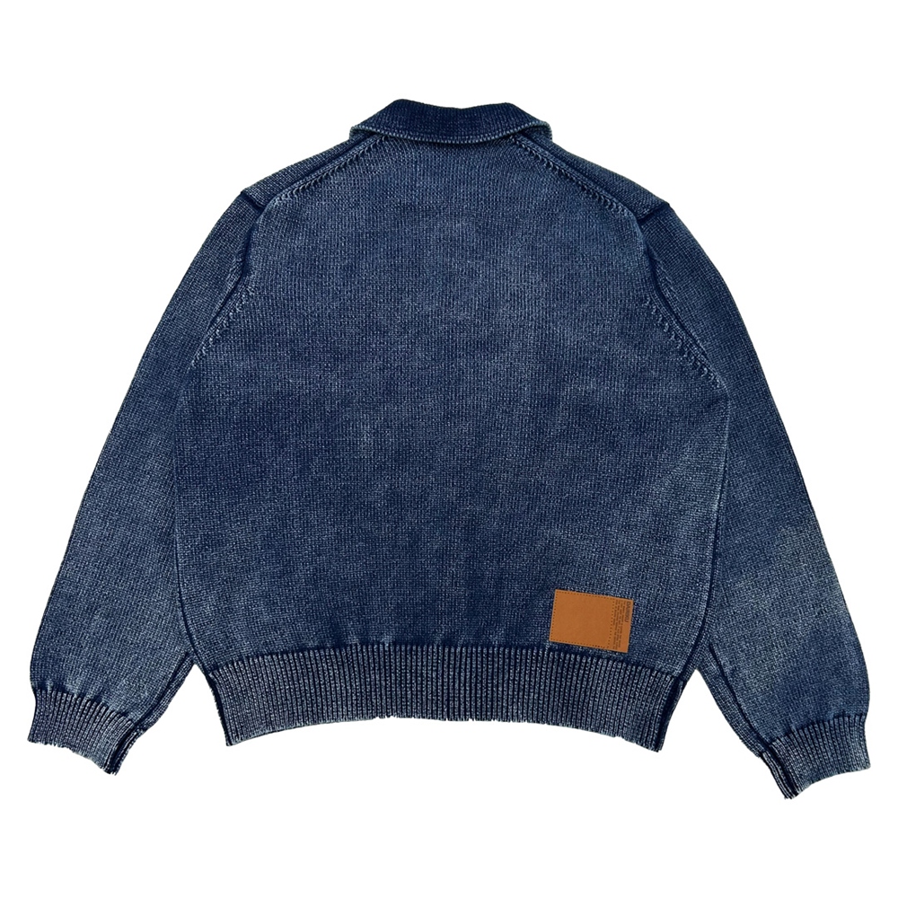 30％OFF】DAIRIKU/Vintage Dyed Knit Jacket（Indigo）［ヴィンテージ