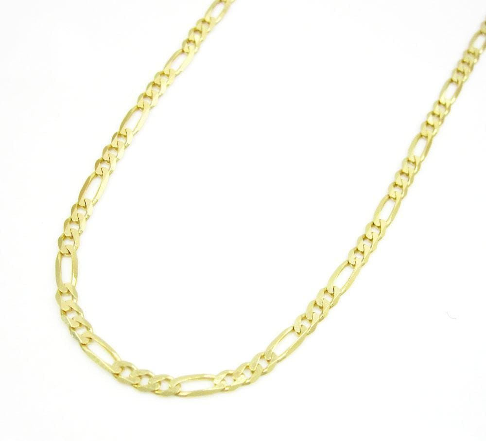 2MM 10K Yellow Gold Figaro Link Chain Necklace