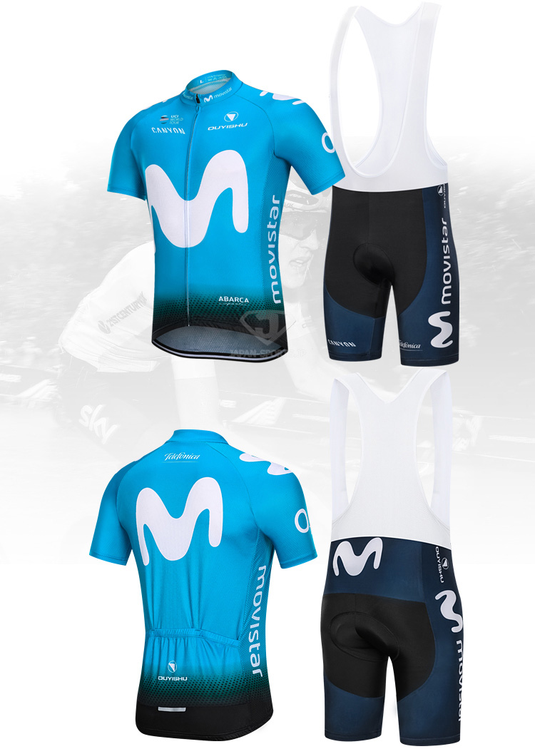 モビスター 2019年版 春夏 サイクリングシャツ メッシュビブ仕様