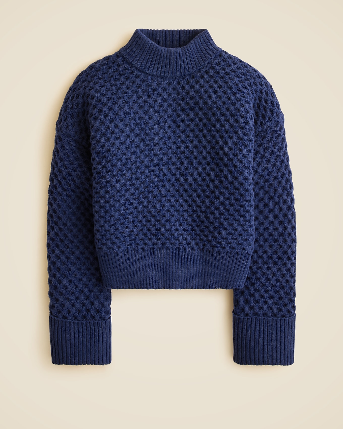 Honeycomb Mockneck Sweater In Wool Blend For Women | J.Crew