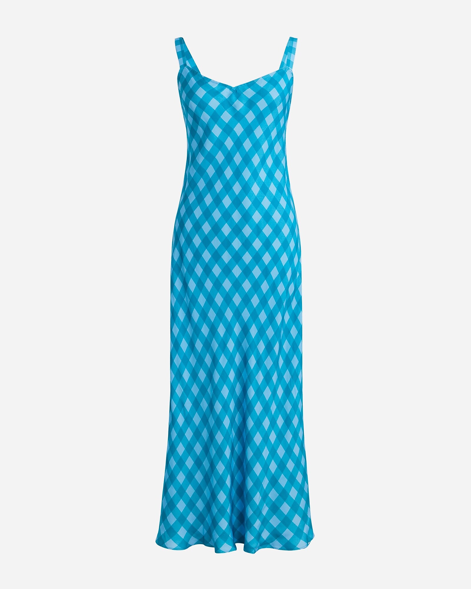 Gwyneth V-neck Cupro-blend Slip Dress In Gingham For Women | J.Crew