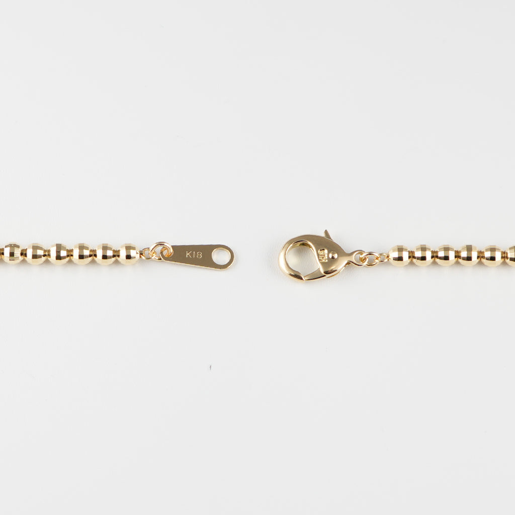 ミラーカットボール ブレスレット K18 幅3mm 19cm