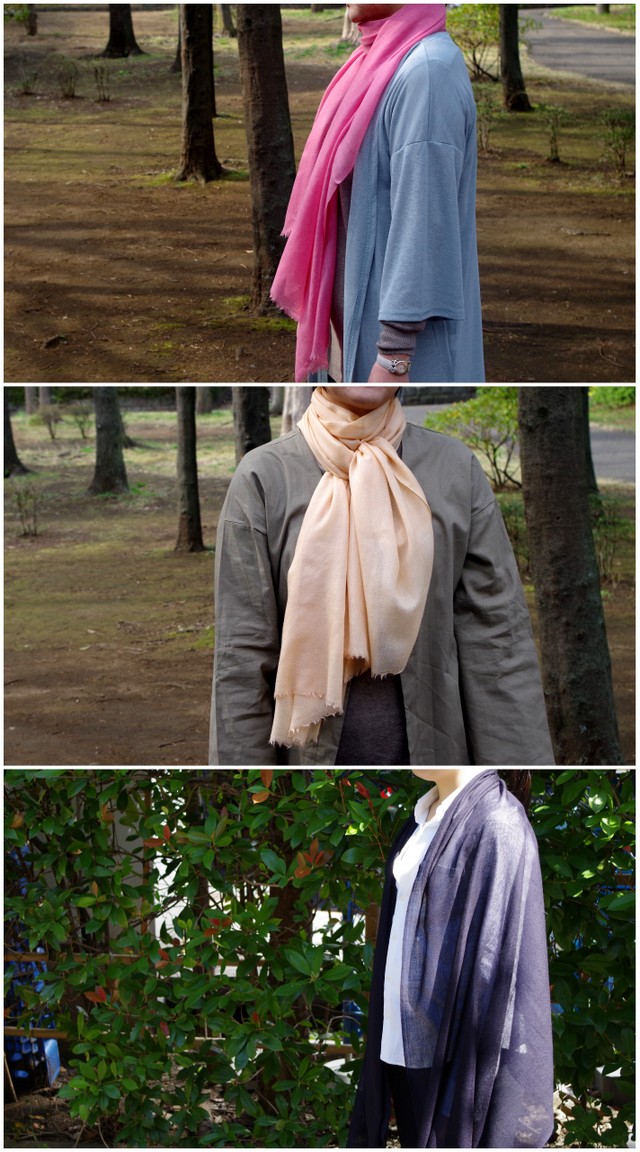 Chunni】シルク ウール ストール 高品質 オリジナルのシルクウール