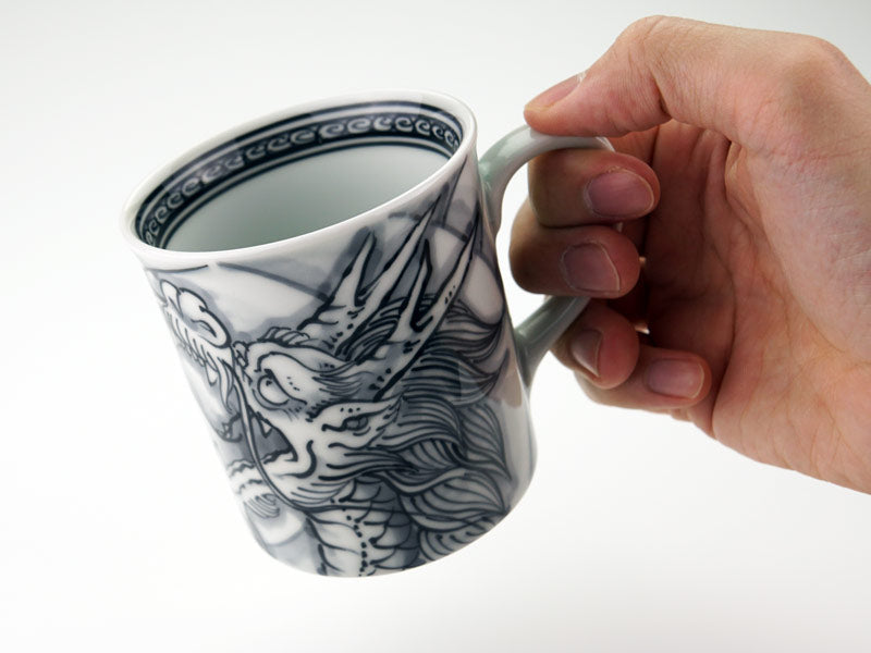 有田焼】マグカップ 染付如意宝珠神龍図