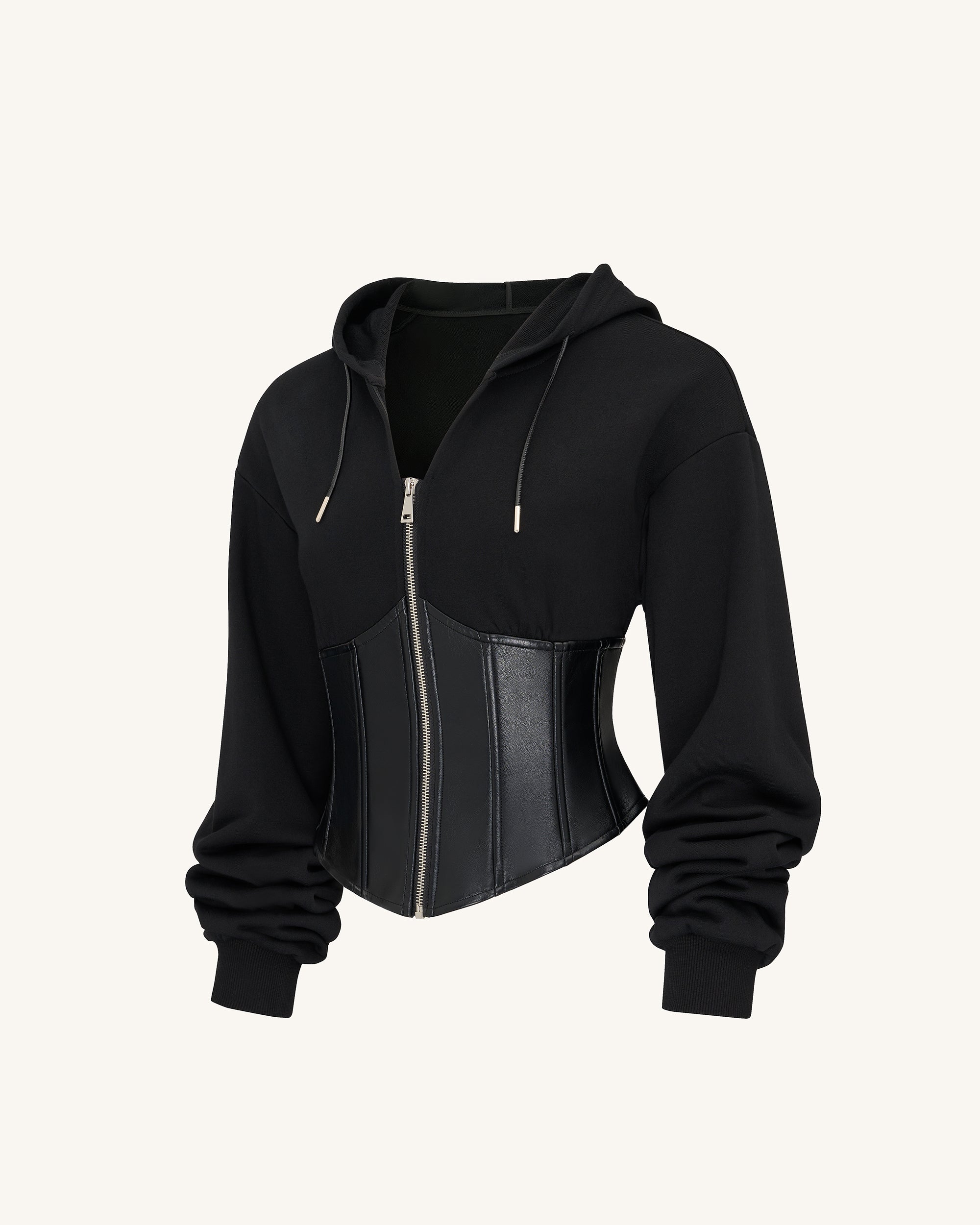 Valentina Structured Corset Hoodie - Black | JW PEI