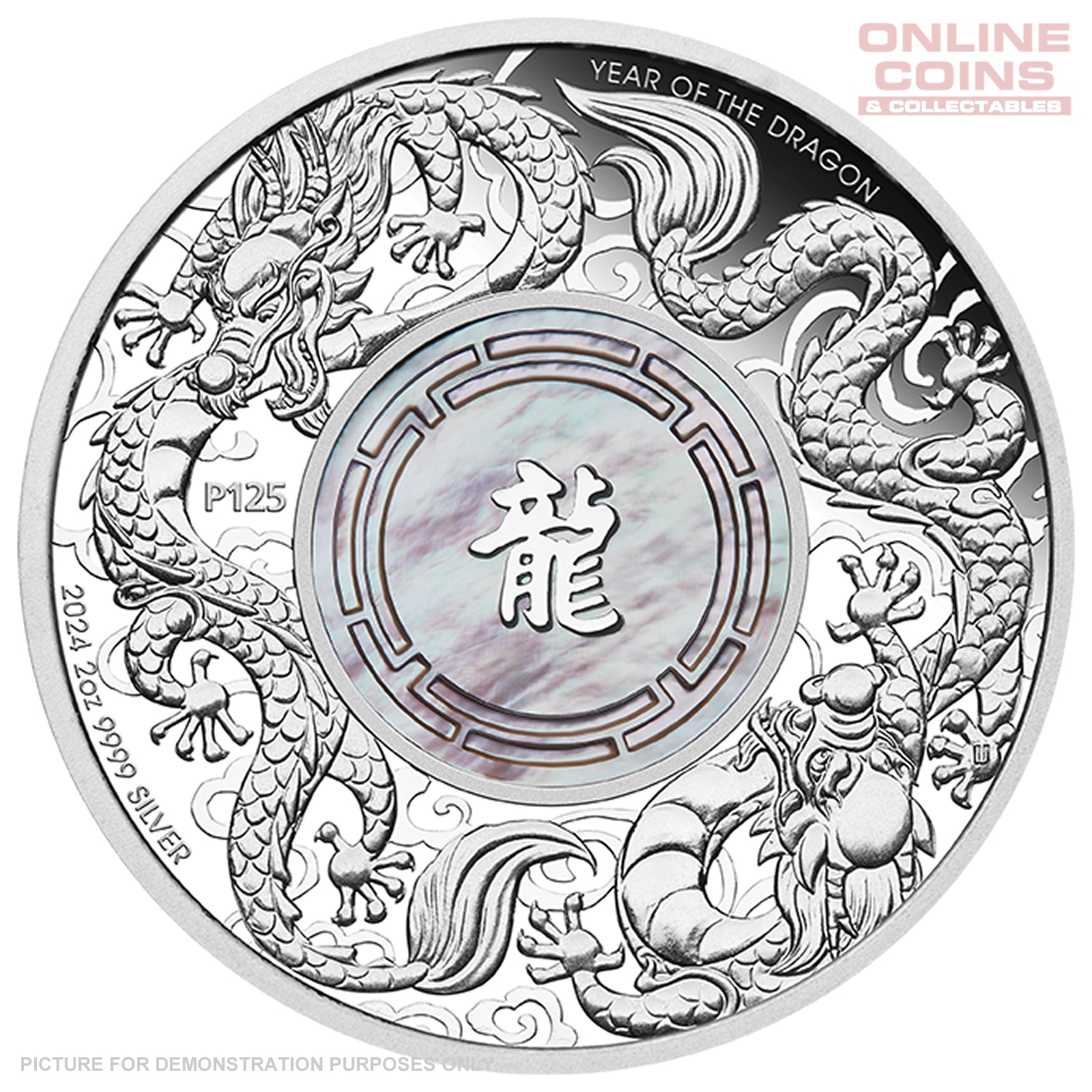 2024 Perth Mint 2oz Silver Proof Coin - Double Dragon with Mother
