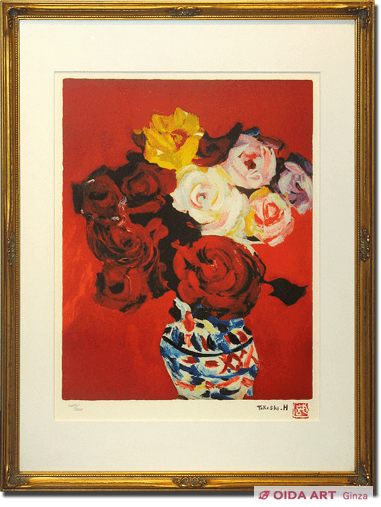 林武 薔薇 | 絵画など美術品の販売と買取 | 東京・銀座 おいだ美術