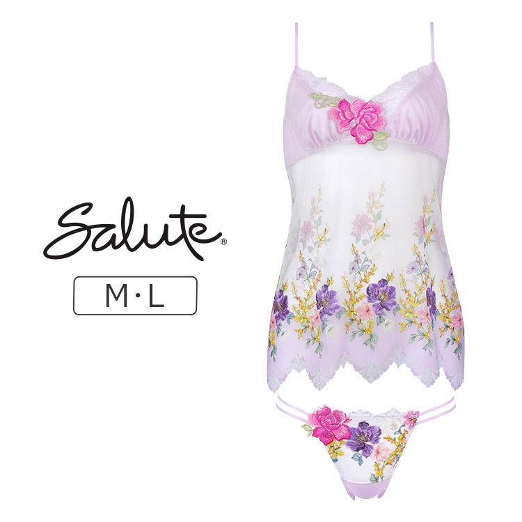 DTJ293｜ワコール サルート 93G セットアップ(キャミ＋Tバック) M/L