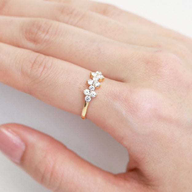 K18/Pt「ブリリアント グロリア」リング｜【オレフィーチェ】Orefice