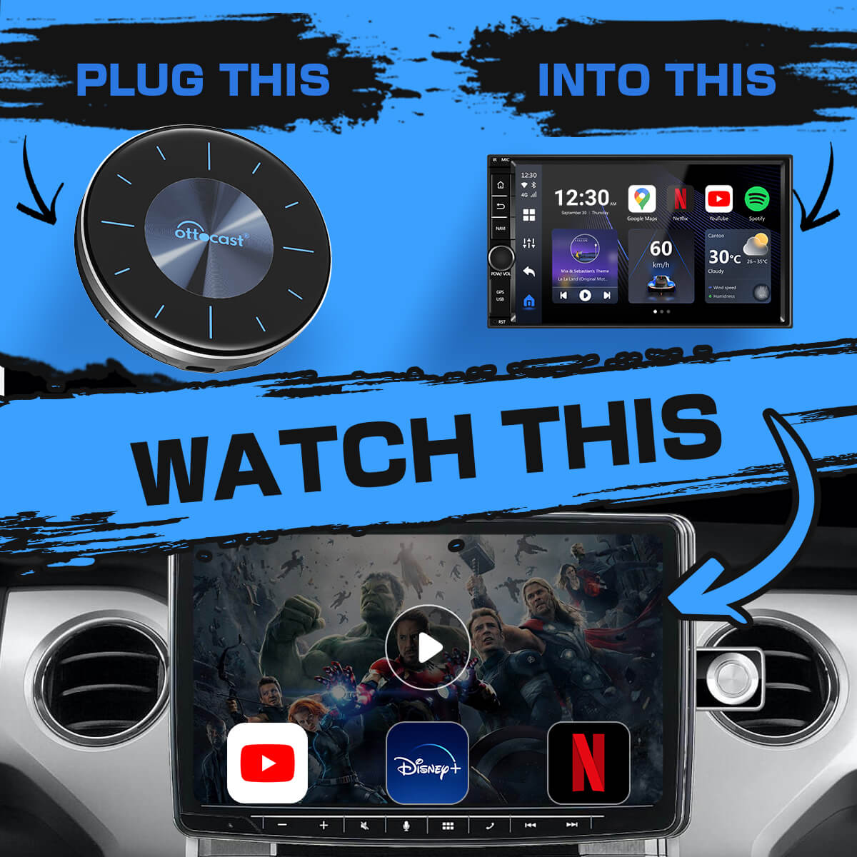 Ottocast OttoAibox P3 Android 12 Smart Multimedia AI Box