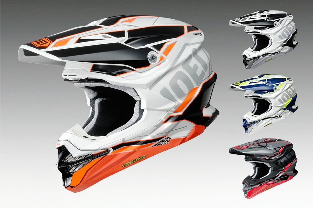 白ベースの爽やかなカラーも展開！SHOEIのオフロードヘルメットVFX-WR