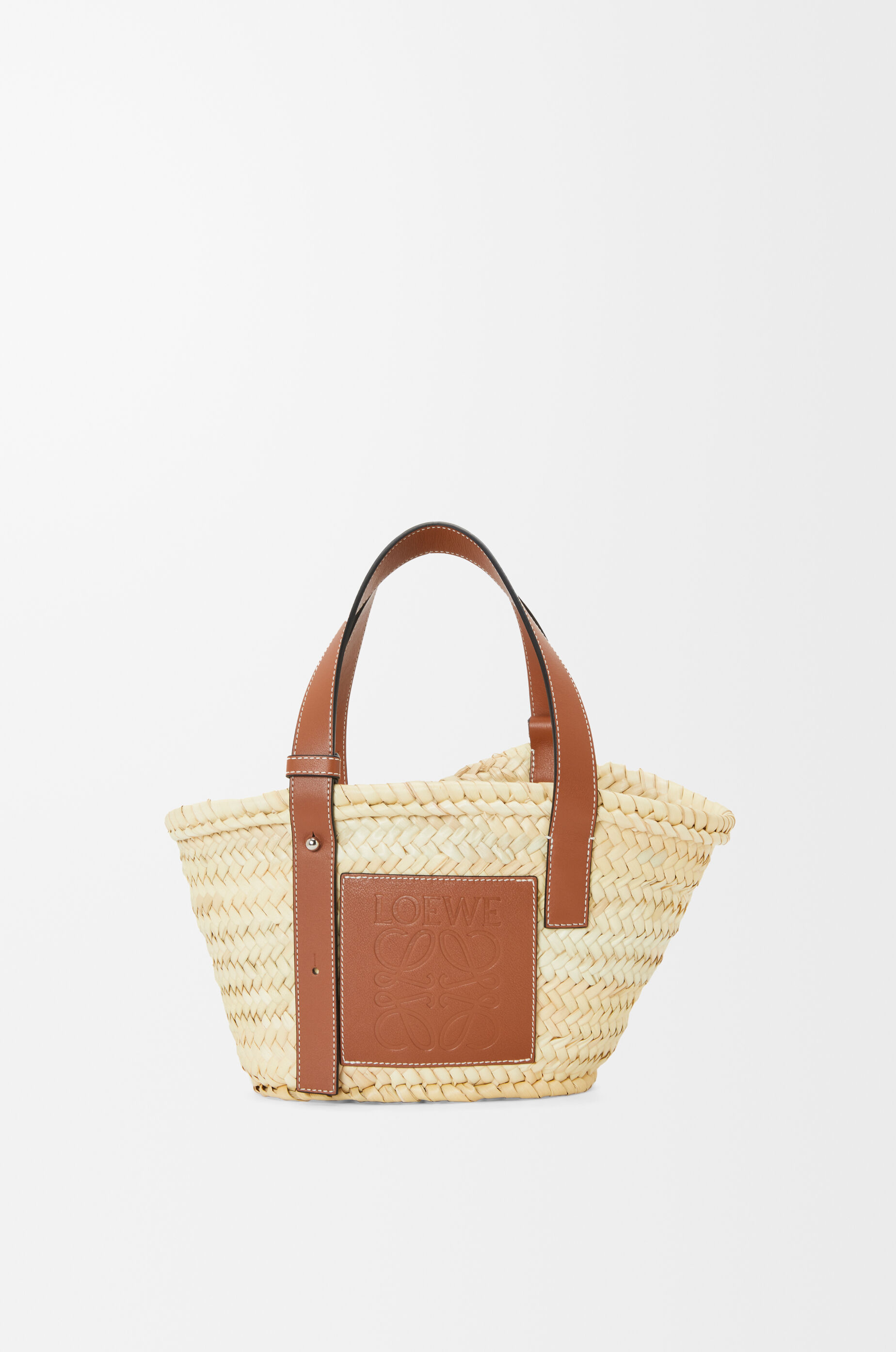 バスケットバッグ スモール（ヤシの葉&カーフ） ベージュ - LOEWE