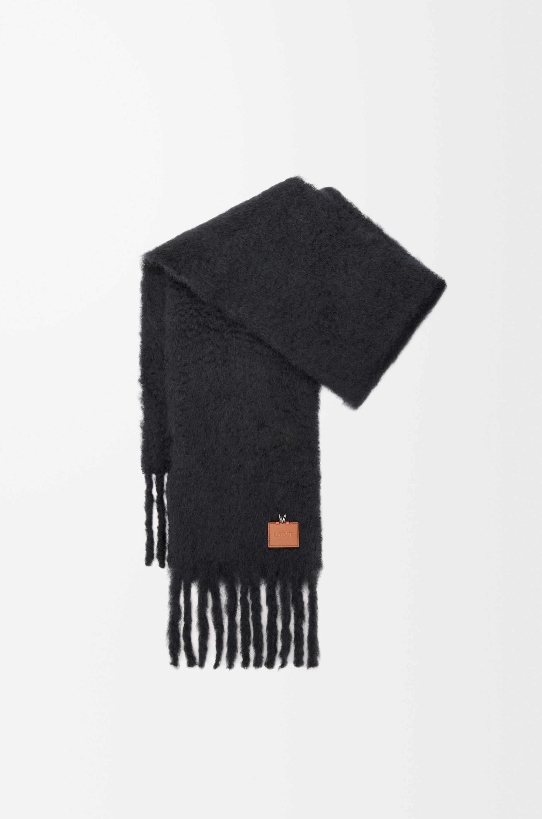 Scarf in mohair and wool blend Black - LOEWE USA Official Website