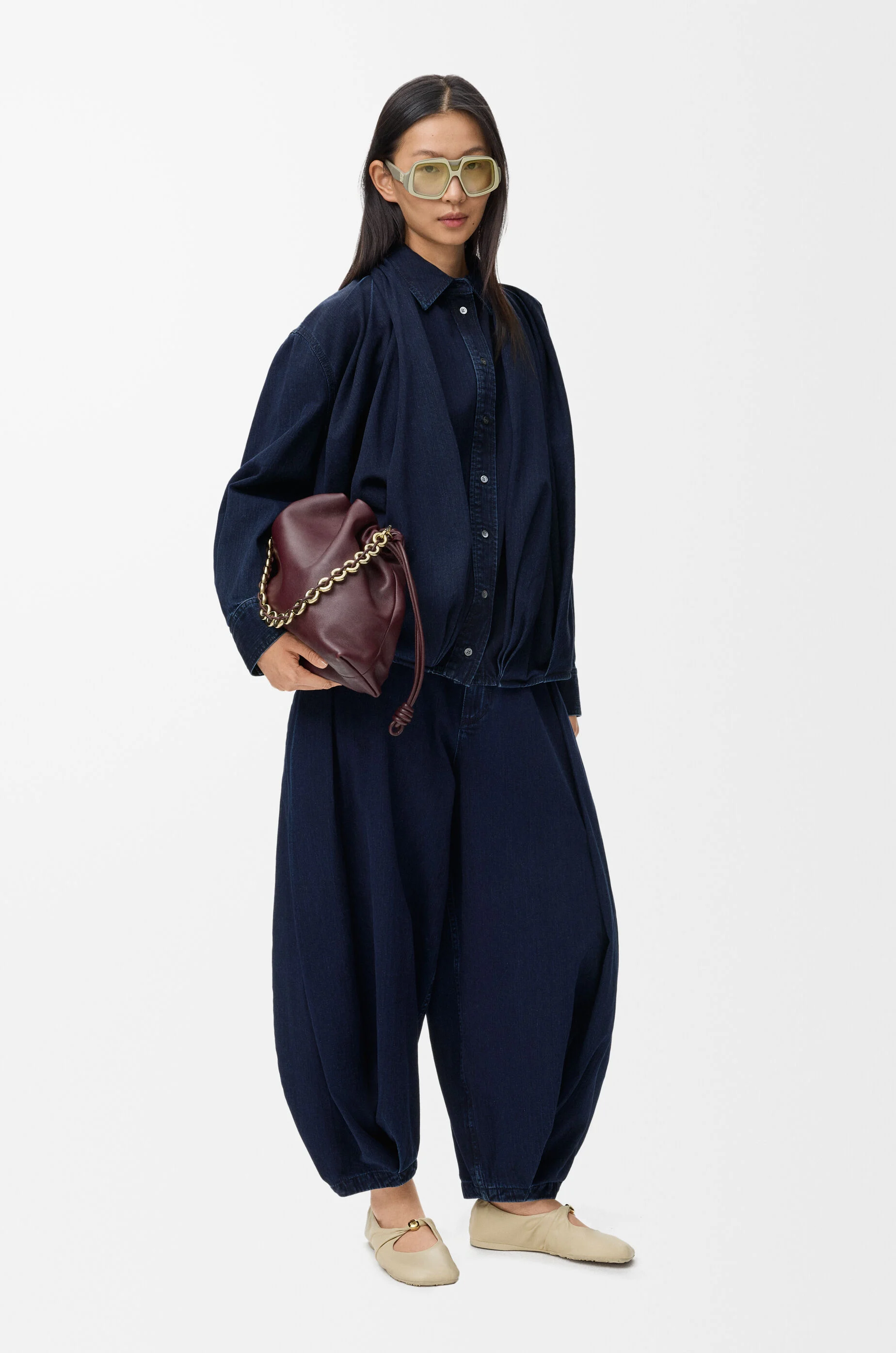 ドレープ シャツ（デニム） ブルー - LOEWE Japan official website