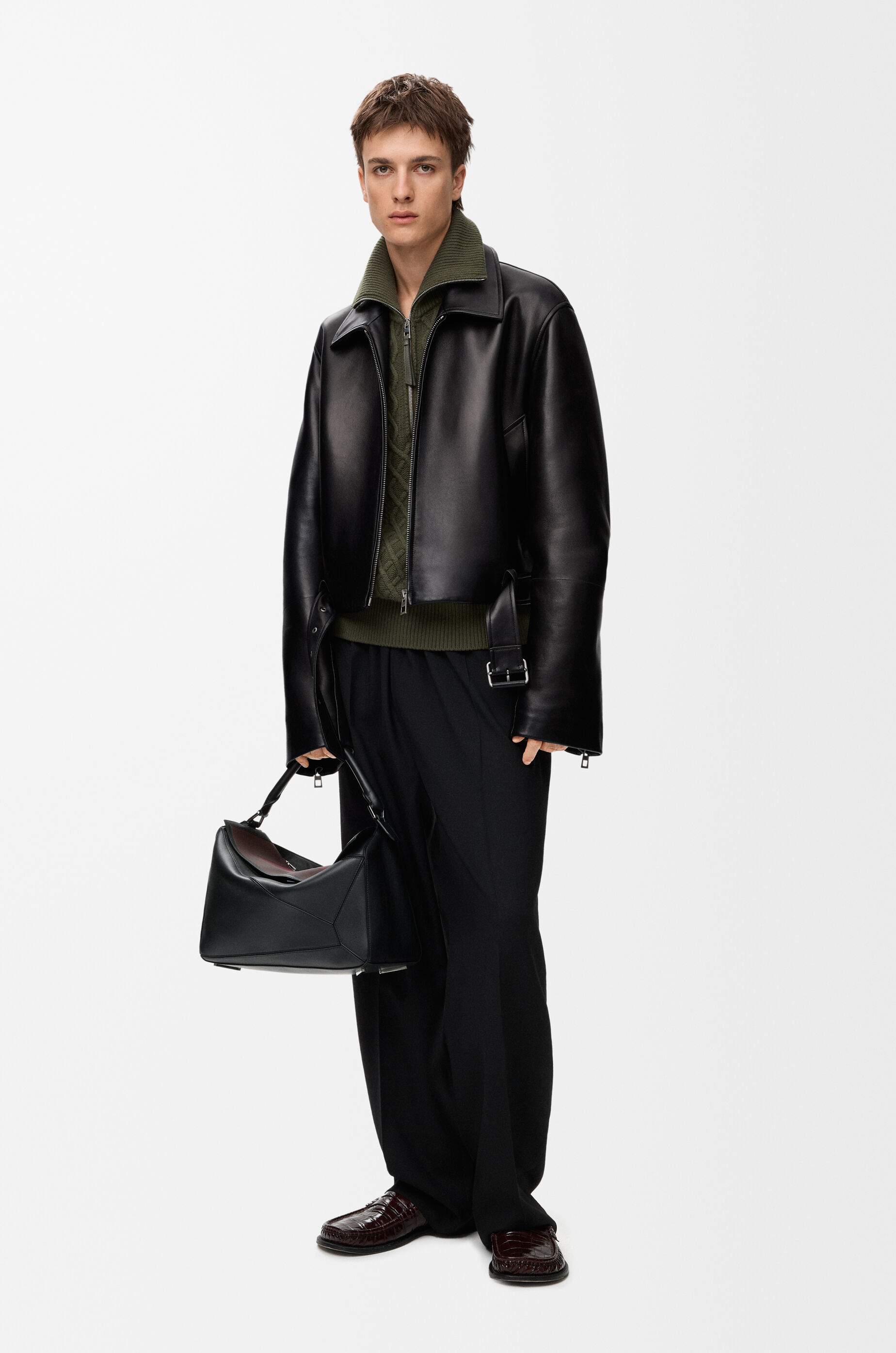 ジップアップ セーター（ウール） グリーン - LOEWE Japan official
