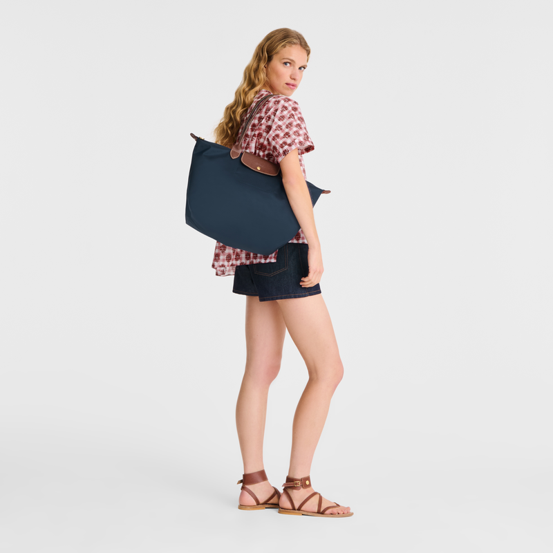 Le Pliage Original L Tote bag Navy - Recycled canvas | Longchamp US