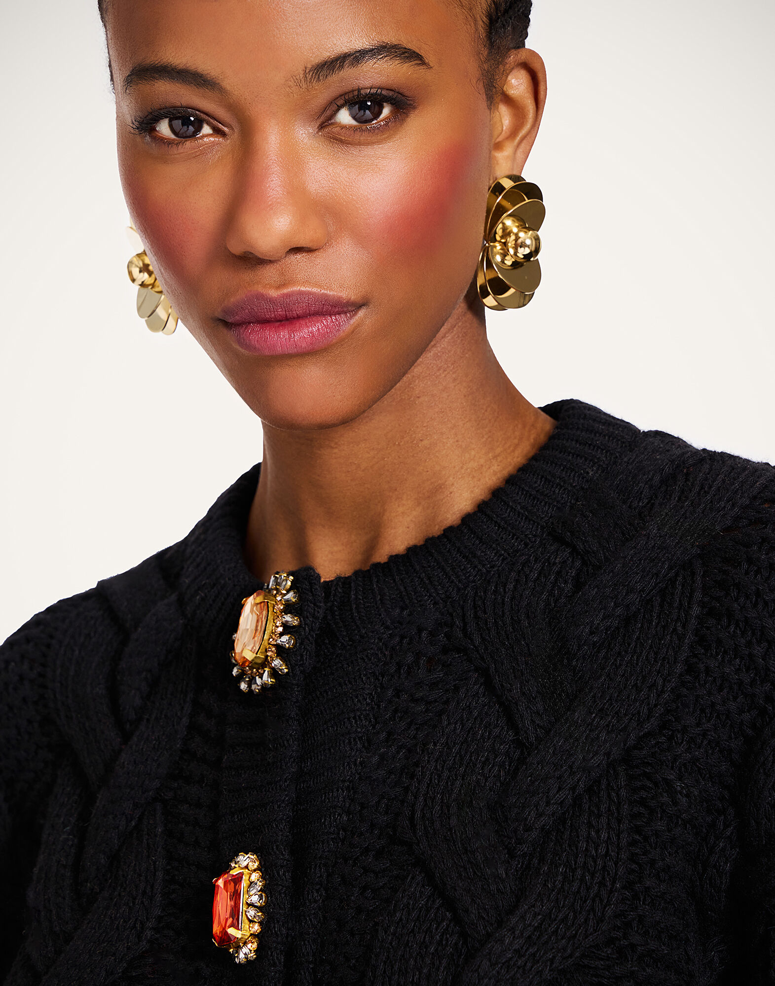 Portrait Cardigan in Solid Black for Women | La DoubleJ