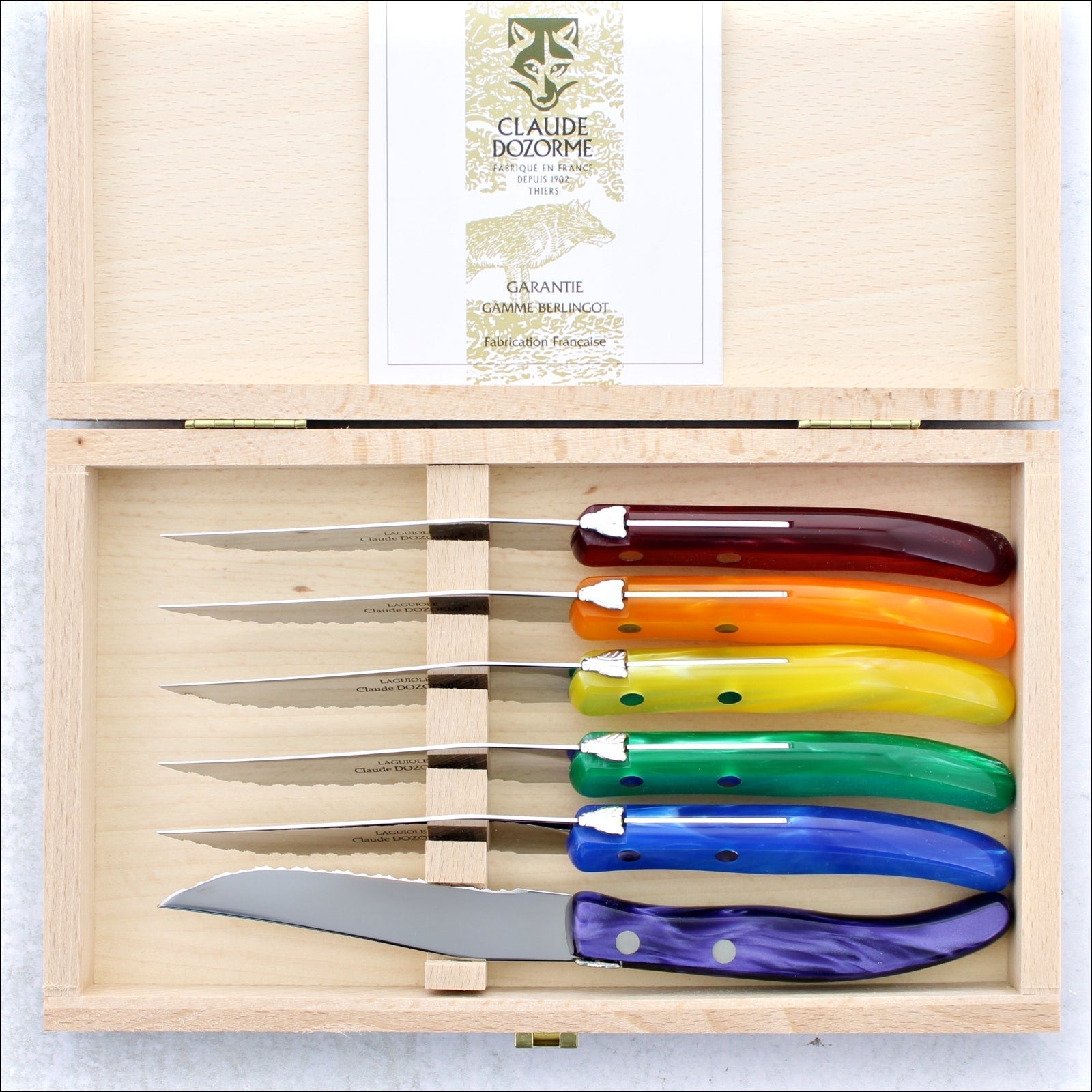 Claude Dozorme Laguiole Berlingo Steak Knives - Set of 6 - Wild