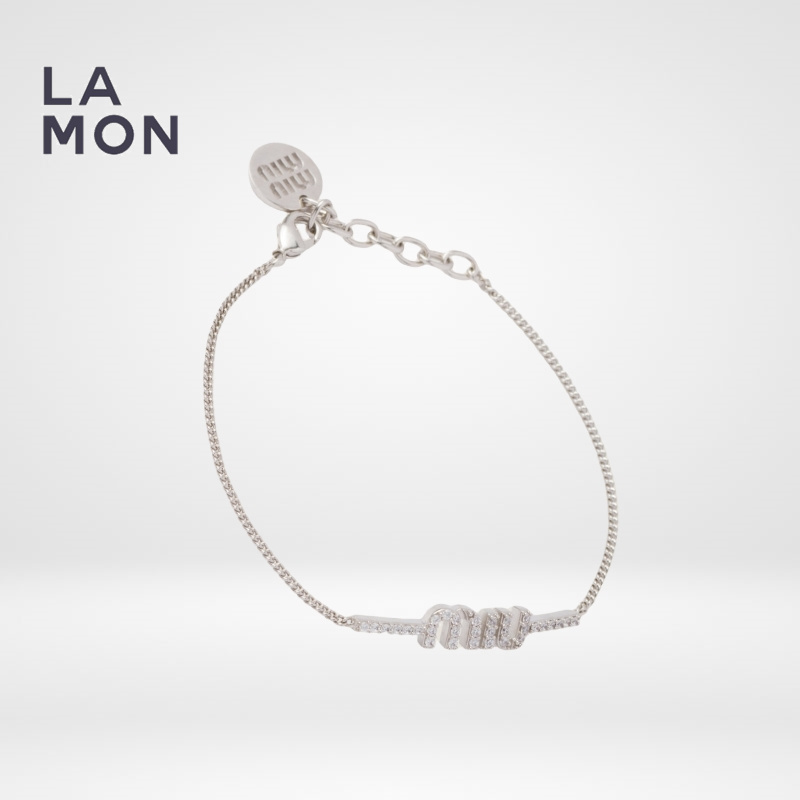 ミュウ ミュウ ブレスレット MIU MIU METAL BRACELET WITH CRYSTAL